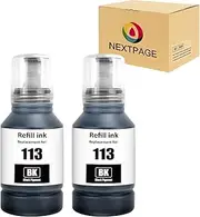 NEXTPAGE 113 Ink for Epson EcoTank 113 Compatible with Epson EcoTank ET-5150 ET-5170 ET-5800 ET-5850 ET-5880 ET-16150 ET-16650 ET-16600 Ecotank Pro ET-16680 PrinterY (2 BK)
