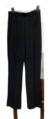 New H&M stretchy straight leg w/ split Black Pants Ladies Sz S *Tags