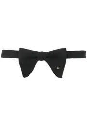 [Gucci] logo-plaque silk bow tie One Size Black