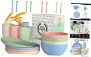 Wheat Straw Dinnerware Sets, 20pcs Dishes Dinnerware Sets Multicolor-Light