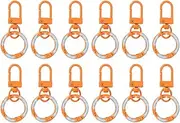 uxcell 12 Pcs Lobster Claw Clasp, Colorful Metal Keychain Clasp Swivel Hooks with Spring Key Rings Trigger Clips for Bag Door Key Chains DIY Craft Jewelry Making, Donut Orange