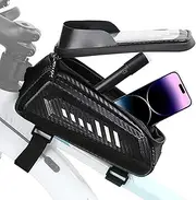 Bike Top Tube Bag, Front Frame Bag for Cycling, Waterproof Touchscreen Top Tube Pouch for Mountain Road Bikes, Biking Storage Pack