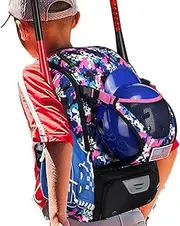 Bat Bag | Baseball Bag Youth - Waterproof Softball Bag, Baseball Backpack for Bat, Gloves Holder, Helmets, Shoes Compartment