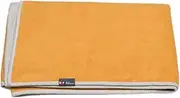 Velvet Blanket Plain/Reversible, Cotton Acrylic, Ochre/Light Grey, 135 x 200 cm