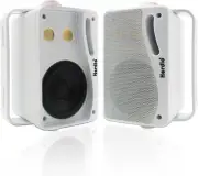 2x Herdio 3.5" Bluetooth Outdoor Speakers Wall Mount Stereo Deck 3-Way Speakers