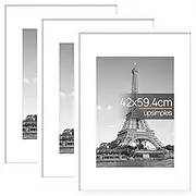 upsimples A2 Picture Frame, 3 Pack White Photo Frame, A2 Frames 42 x 59,4cm