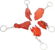 [SAFIGLE] 5Pcs Creative Simulation Food Keychains Durable Key Rings for Bag Pendants Unique present Accessories