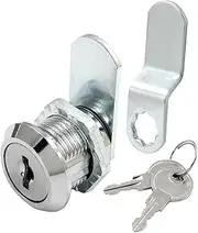 BokWin 1 Pcs Cabinet Cam Lock with Key 5/8 Inch File Cabinet Lock Set Cam Locks Keyed Alike for Mailbox Drawer Tool Box Cylinder(Silver)