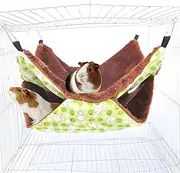 TARANDUS Ferret Rat Hammock Hamster for Cage - Large Soft Guinea Pig Hideout Bed, Chinchilla Hammock, for Small Animals,GuineaPig,Ferret,Kitten,Squirrel,Chinchilla,Rat,Parrot (Hammock-Green)