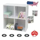 Compact 4-Cube Storage Shelf - Laminate Wood, Easy to Clean, Wall-Mountable