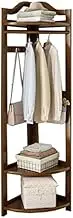 Coat Rack Freestanding Wood with Shoe Rack Entryway Corner Hall Tree with Shoe Storage Corner Entryway Coat Rack Stand Corner Coat Rack with Shelf for Office(Brown)