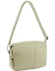 [Milleni] Leather Multi-Zip Cross-Body Bag in Cement