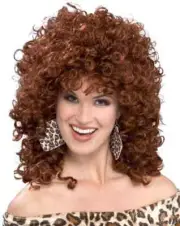 Wild Curl Wig 80's Retro Fancy Dress Halloween Adult Costume Accessory 3 COLORS