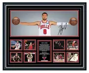ZACH LAVINE WINGS CHICAGO BULLS SIGNED POSTER LIMITED EDITION FRAMED MEMORABILIA