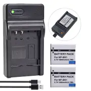 Charger w/ 2Pcs Battery for Sony NP-BK1 BCCSK Bloggie MHS-CM5 MHS-PM5 MHS-PM1