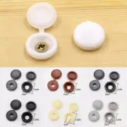 100Pcs Hinged Plastic Screw Cover Fold Snap Cap For Car Home Furniture 8 Colors