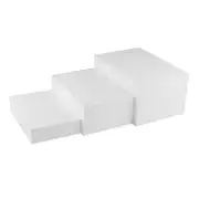 3x Buffet Risers Jewelry Display Risers Decorative Acrylic Cube Display Nesting Risers for Catering Retail Event Buffet Table White