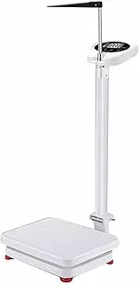 Digital Height Weight Scale - 70-190cm and 0.1-180kg Kg Precision, with LED Display, USB Rechargeable, Weighing Scale with Height Rod, Suitable for Homes, Clinics, Gyms and Offices,White