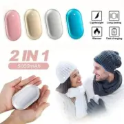 Portable Mini Hand Warmer USB Rechargeable 2 In1 Pocket Power Bank Winter Heater