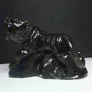 295g Natural Crystal . Labradorite . Hand-carved.The Exquisite Tiger.Healing