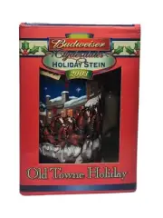 NEW Budweiser Clydesdales Old Towne Holiday 2003 Christmas Stein in Box