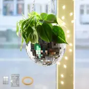 Proxima Direct Disco Ball Planter 6"(15CM) Silver Planter with Hanging Chain,...