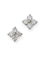 Bloomingdale's Fine Collection Diamond Clover Stud Earrings in 14K White Gold, 0.50 tcw
