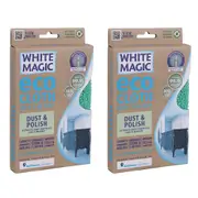2x White Magic Microfibre Dust/Polish Surface/Cabinet Eco Cloth Towel Wipe/Scrub