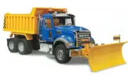 Bruder #02825 MACK Granite Dump Truck with Snow Plow Blade - New Factory Sealed