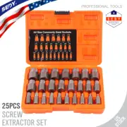 Multi-Spline Screw Extractor Set Hex Head Bit Socket Wrench Bolt Remover 25Pcs