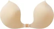 [Generic] Padded Underwire Bra Women Lift Sticky Bra Breathable Strapless Front Button Bra Adhesive Push Up Silicone Bras for Wedding Party Backless Dress No Underwire Push up Bras for Women