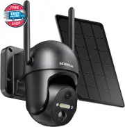 Solar Security Cameras Wireless Outdoor, 2K 360° View Battery Powered Outdoor C