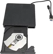 External CD DVD Drive, Portable CD with USB C USB 3.0 Dual Interfaces for Win7 8 98 SE ME, for Win10, for Win11, for Linux, for OS X and More, Silent Working