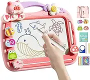 Magnetic Drawing Board - Magnetic Writing Board for Kids | Magnetic Cartoon Doodle Board with 2 Pens | Multifunctional Educational Early Learning Toys, Travel-Sized Drawing Board for Boys, Gi