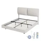 Levede Floating Bed Frame LED Light Soft Headboard Base Platform Double Queen