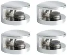 4 Pack Glass Shelf Bracket Adjustable Clamp Brackets Bathroom Clip Support