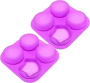 KALLORY 2pcs Silicone Soap Mold Lotion Bar Mold Soap Molds Bar Soap Mold Soap Silicon Mold Dawn Dish Soap Push Soap for Soap Making Silicone Craft Mold Creative Soap Mold Purple