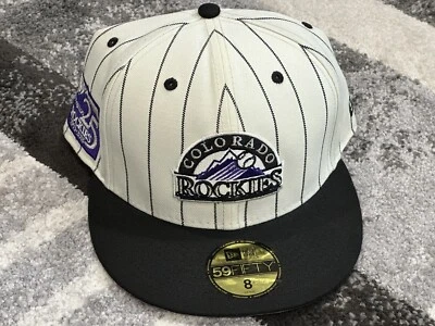Colorado Rockies Fitted Hat Pinstripe 59Fifty MLB Club Size 8 Brand New