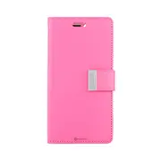 iPhone 15 High-Quality Flip Wallet Case Cover - Shock-Resistant with Front Cover, Multiple Card Slots, Magnetic Closure and Media Stand Convertible - Hot Pink