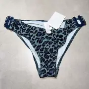 New With Tags ZIMMERMANN Sculpt Link Leopard Print Bikini Pants Sz 1 (10) #34091