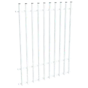 ProtectorAl 0350-1200W x 1500H Pearl White Aluminium Batten Pool Fence Panel with Mid Rail
