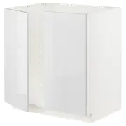 METOD base cabinet for sink + 2 doors, white/Ringhult white, 80x60x80 cm