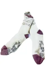 Women's Red Blended Muk Luks Cabin Socks ivory OSFM