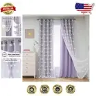 Luxurious Lavender Curtains with Tie-Backs - Stylish Grommet Panels, 84"x52"