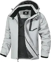 [MAOYSSEN] Men's Mountain Ski Jacket Waterproof Winter Coat Warm Snowboarding Jacket Snow Windbreaker Hooded for Hiking