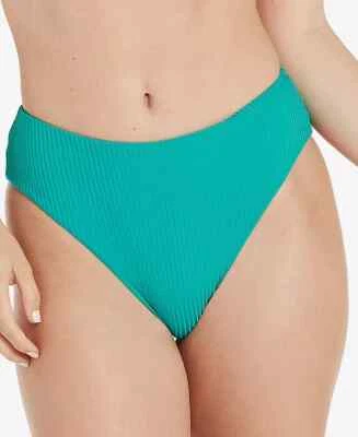 NWT VOLCOM Teal Juniors' Simply Rib Retro Swimsuit Bikini Bottoms Medium yau2823