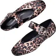 [Harssidanzar] Women's Jane Ballet Flat Shoes with Straps, Low Wedge Heel, Comfortable RL001EU