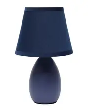 Creekwood Home Nauru 9.45" Traditional Petite Ceramic Oblong Bedside Table Desk Lamp