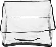 Kisangel Large Capacity Clear Storage Bag for Organizing Books and Clothes Stylish and Versatile Clear Zip Pouch for Playroom and Nursery Handy Carrying Design