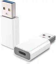 MOSWAG USB to USB C Adapter 2Pack, USB C Female to USB Male Adapter Compatible with Apple MagSafe Watch 9/8/7/SE/Ultra, for iPhone 15 14 13 12 Mini Pro Max,iPad,Galaxy Note,Pixel,CarPlay,Wall Plug